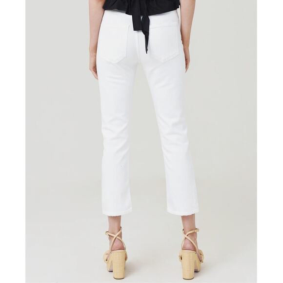 Agolde Riley High Rise Straight Cropped Whip White Denim Jeans Size 32 - Picture 2 of 9